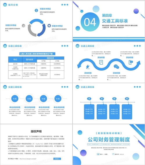 蓝色简约风公司财务管理制度培训动态ppt模板下载 熊猫办公